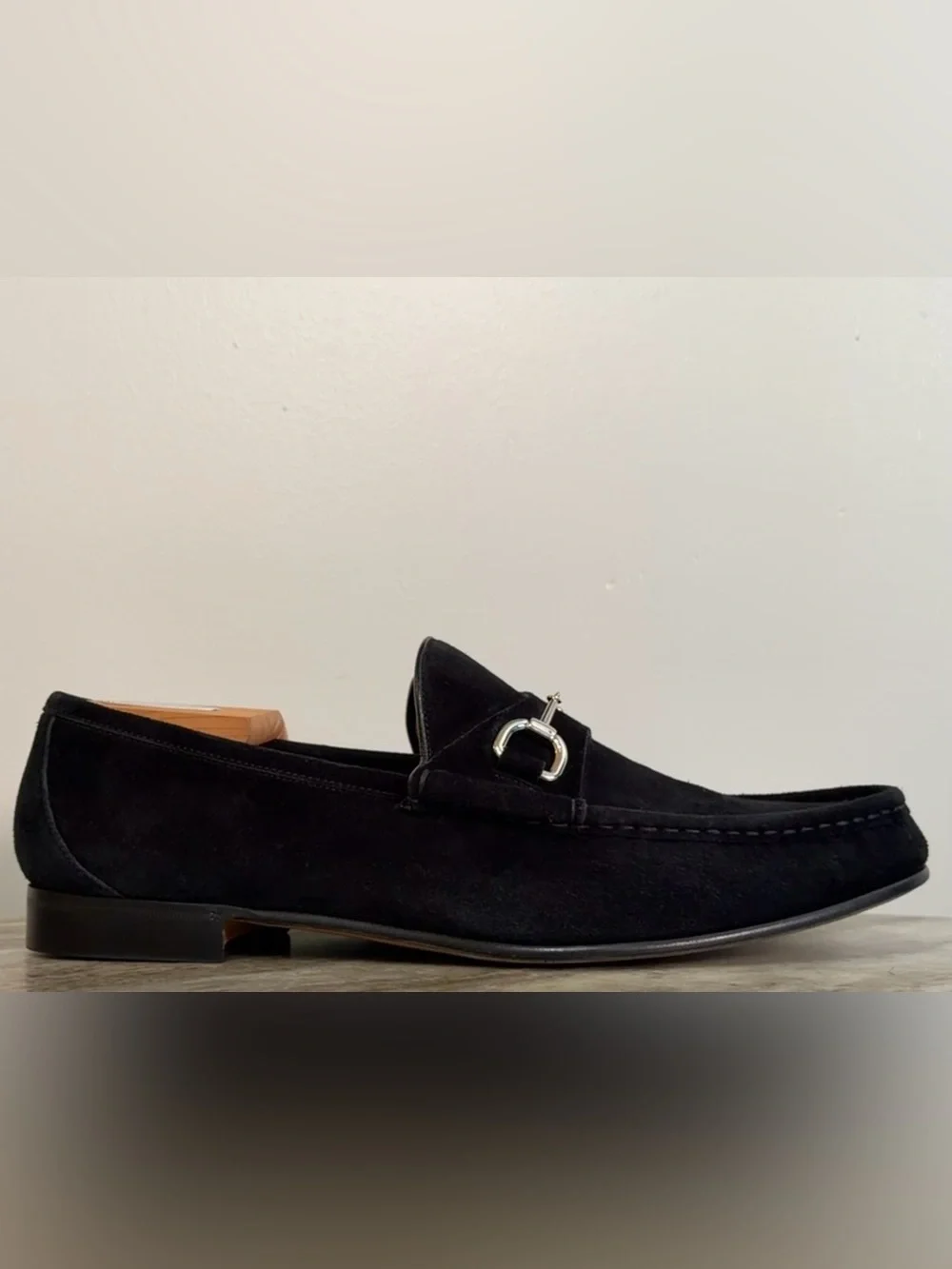 GUCCI Horsebit Suede Loafer Black Silver 12/ 12.5 $1100 1953 Jordaan Betis NEW
